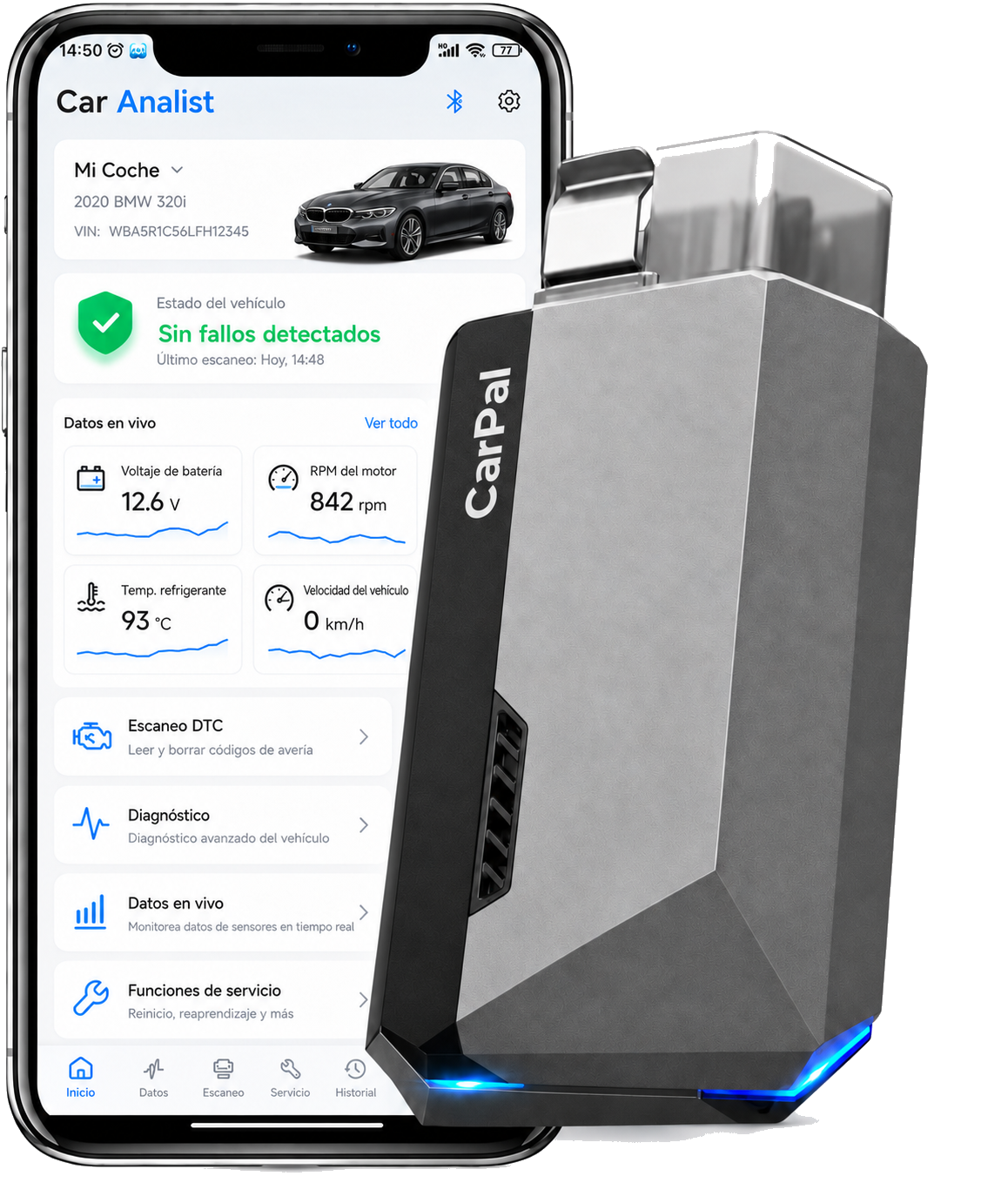 Carpal- Diagnosticador de coche compatible con Apple / Android